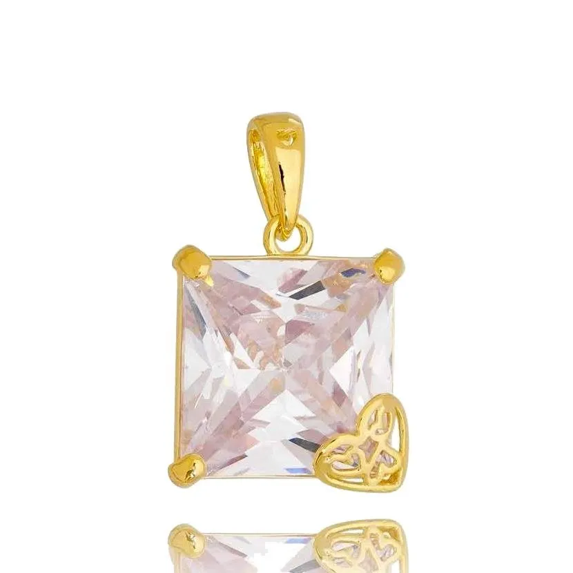 Oversized Princess Cut Cubic Zirconia Necklace