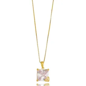 Oversized Princess Cut Cubic Zirconia Necklace