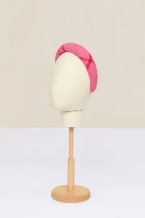 Padded headband in checked wool