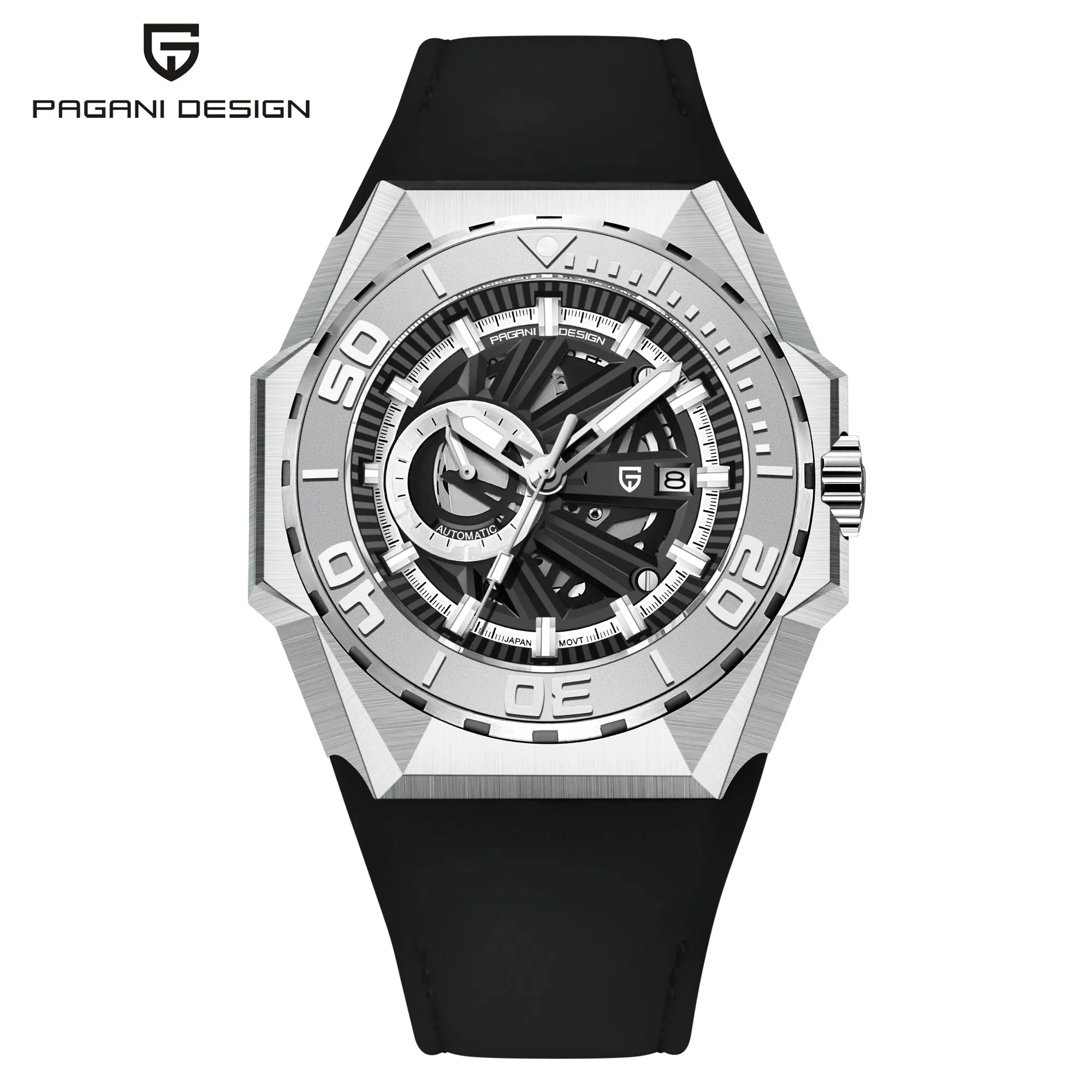 PAGANI DESIGN Skeleton Men Mechanical Wristwatches Automatic Sapphire