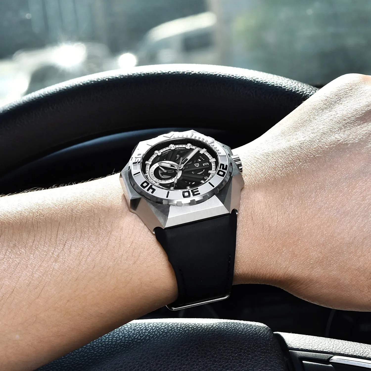 PAGANI DESIGN Skeleton Men Mechanical Wristwatches Automatic Sapphire