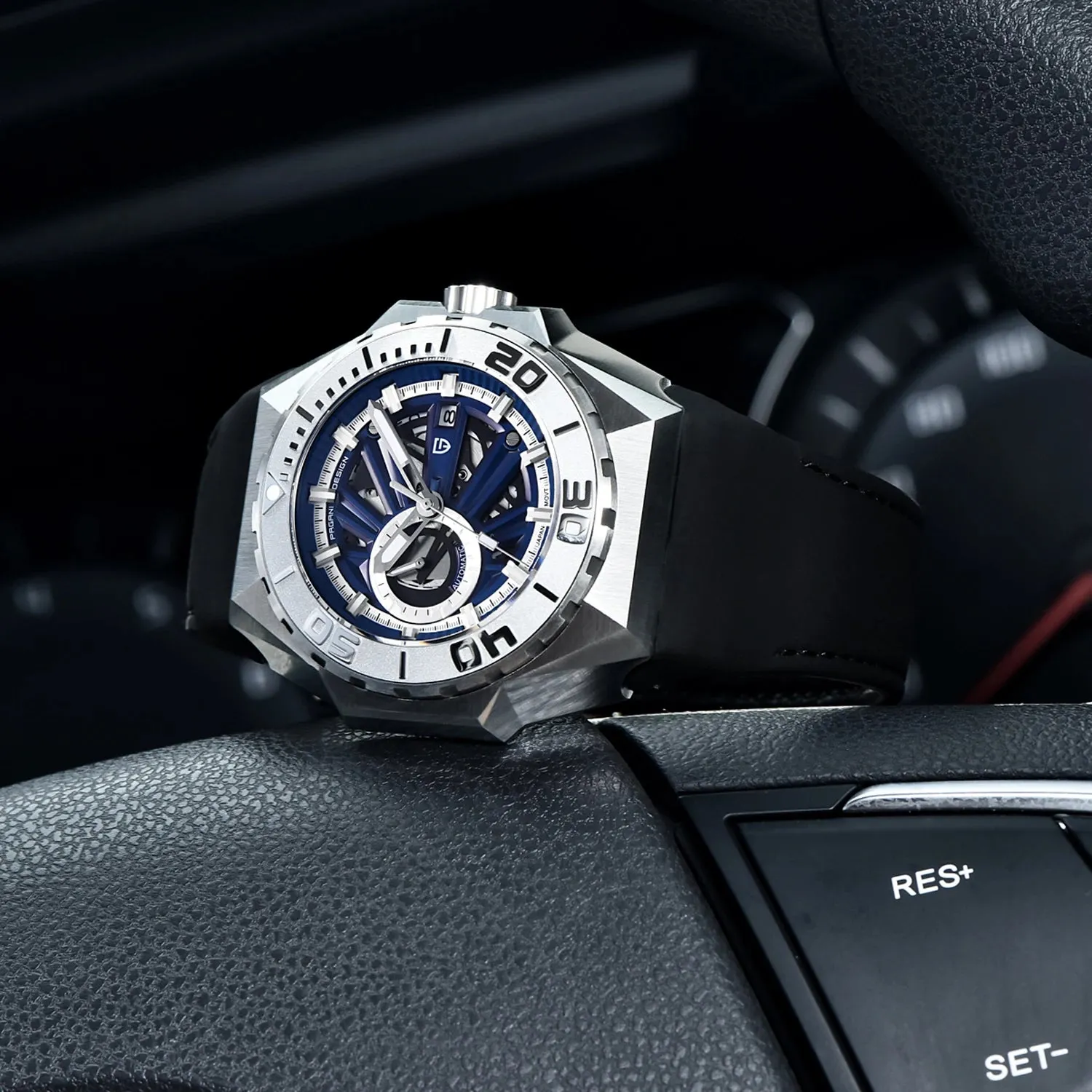 PAGANI DESIGN Skeleton Men Mechanical Wristwatches Automatic Sapphire