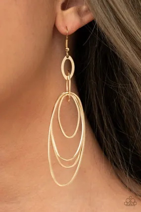 Paparazzi Earring ~ OVAL The Moon - Gold