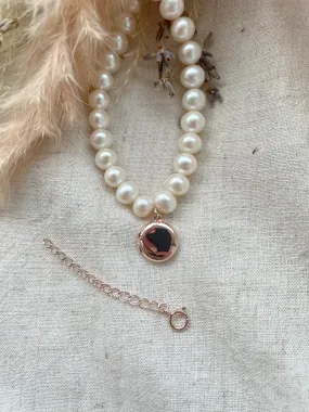Pearl Bracelet Locket in Rose Gold Vermeil