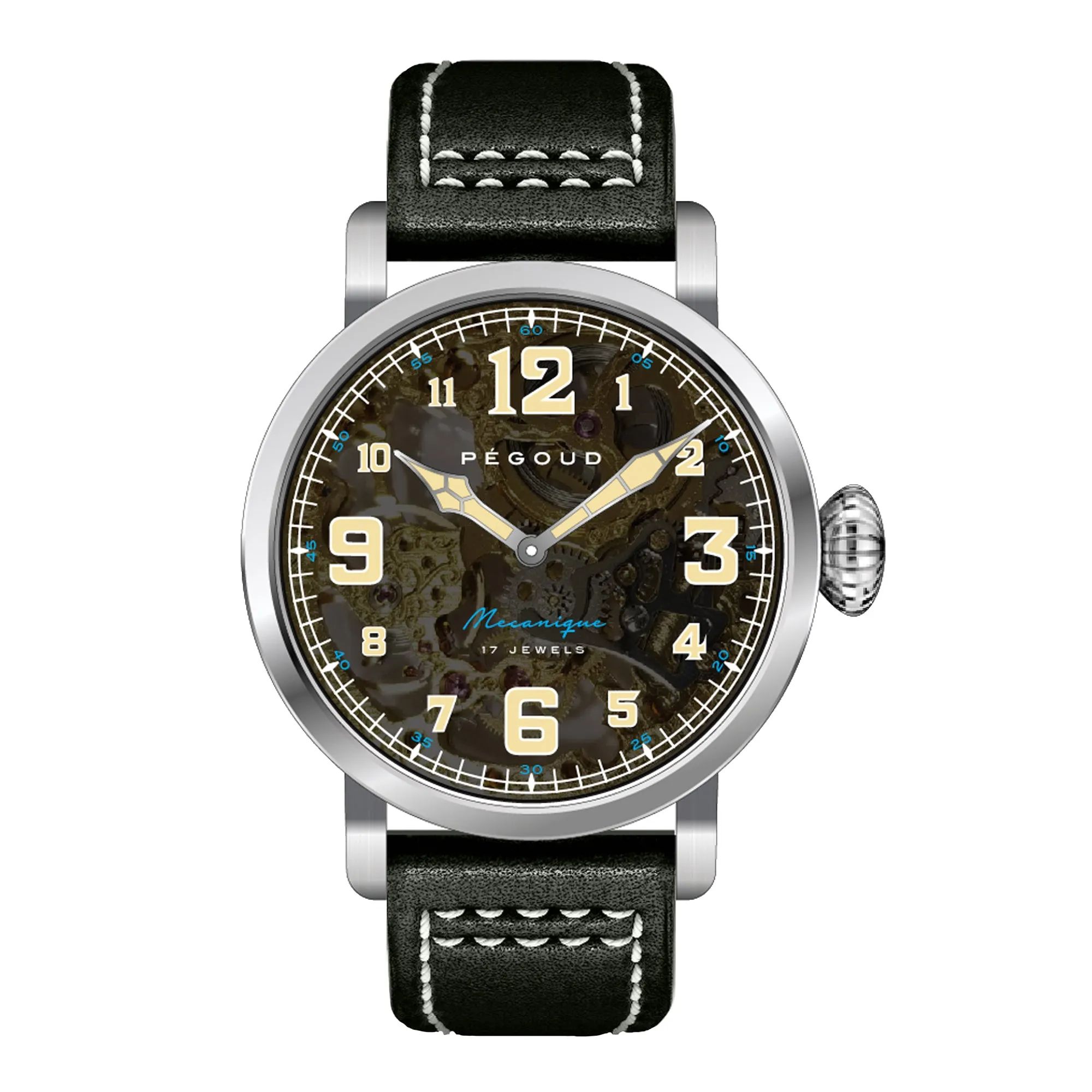 Pegoud Premiere Mechanical Skeleton Men's Green Watch PG-9004-02