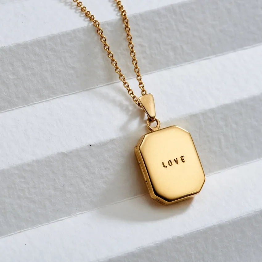 Personalised Rectangle Locket Necklace