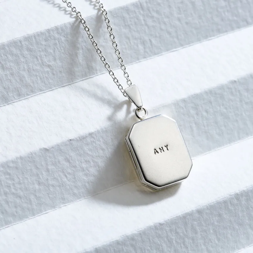 Personalised Rectangle Locket Necklace