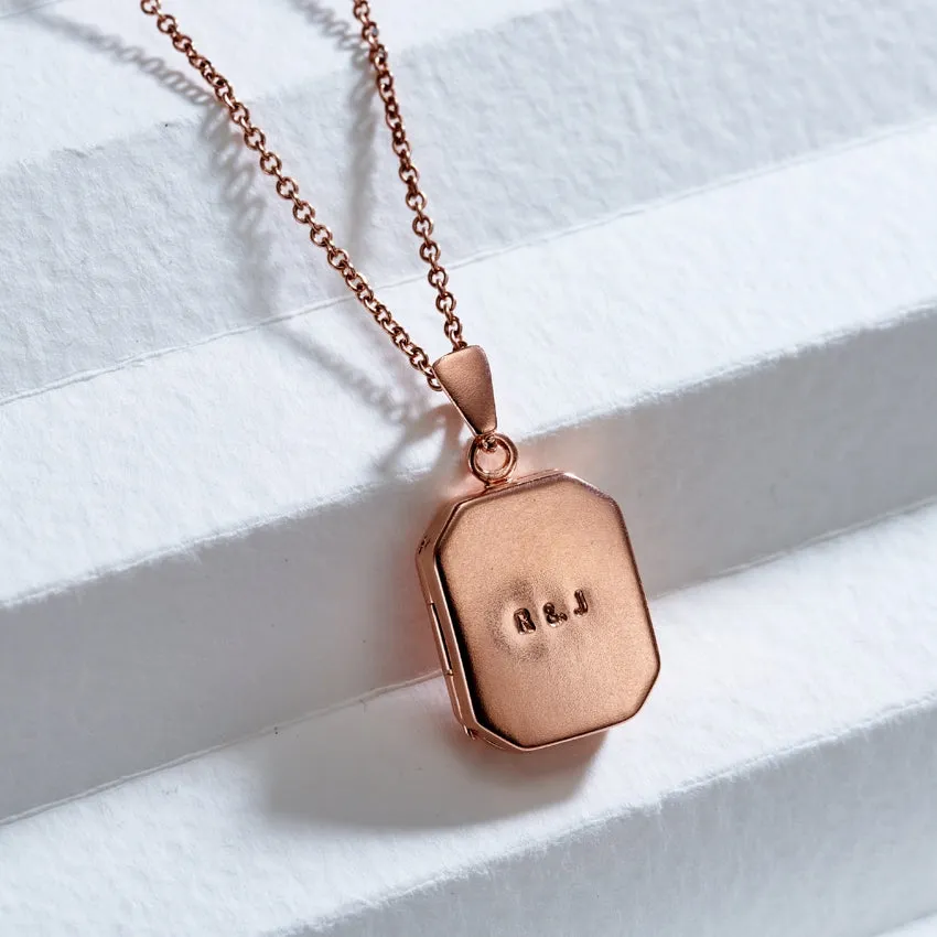 Personalised Rectangle Locket Necklace