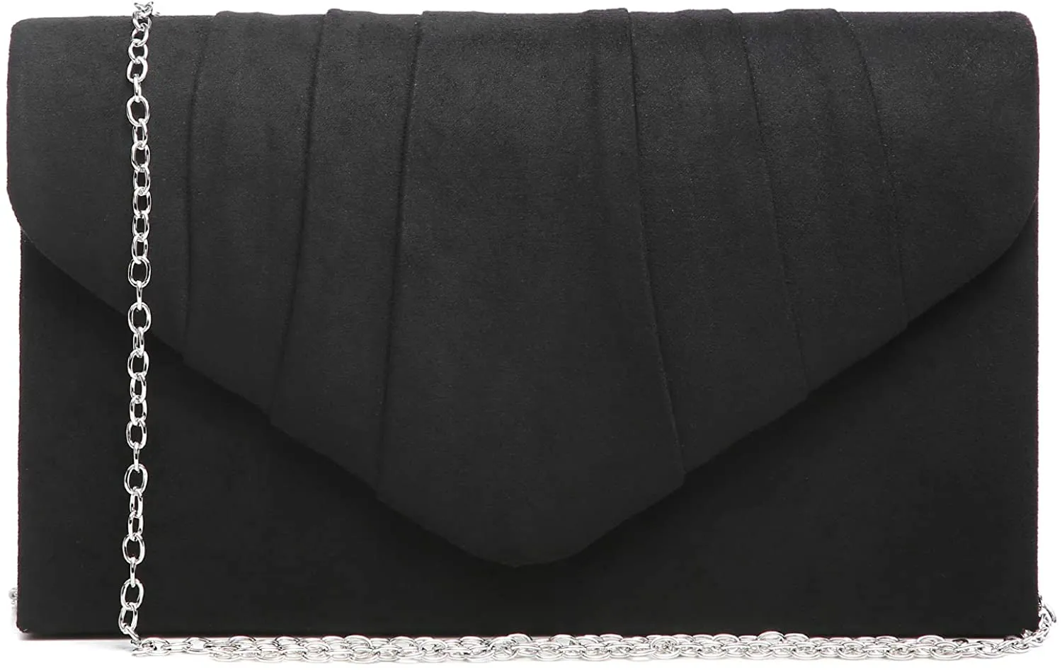 Pleated Red Velvet Envelope Clutch Handbag Bridal Purse