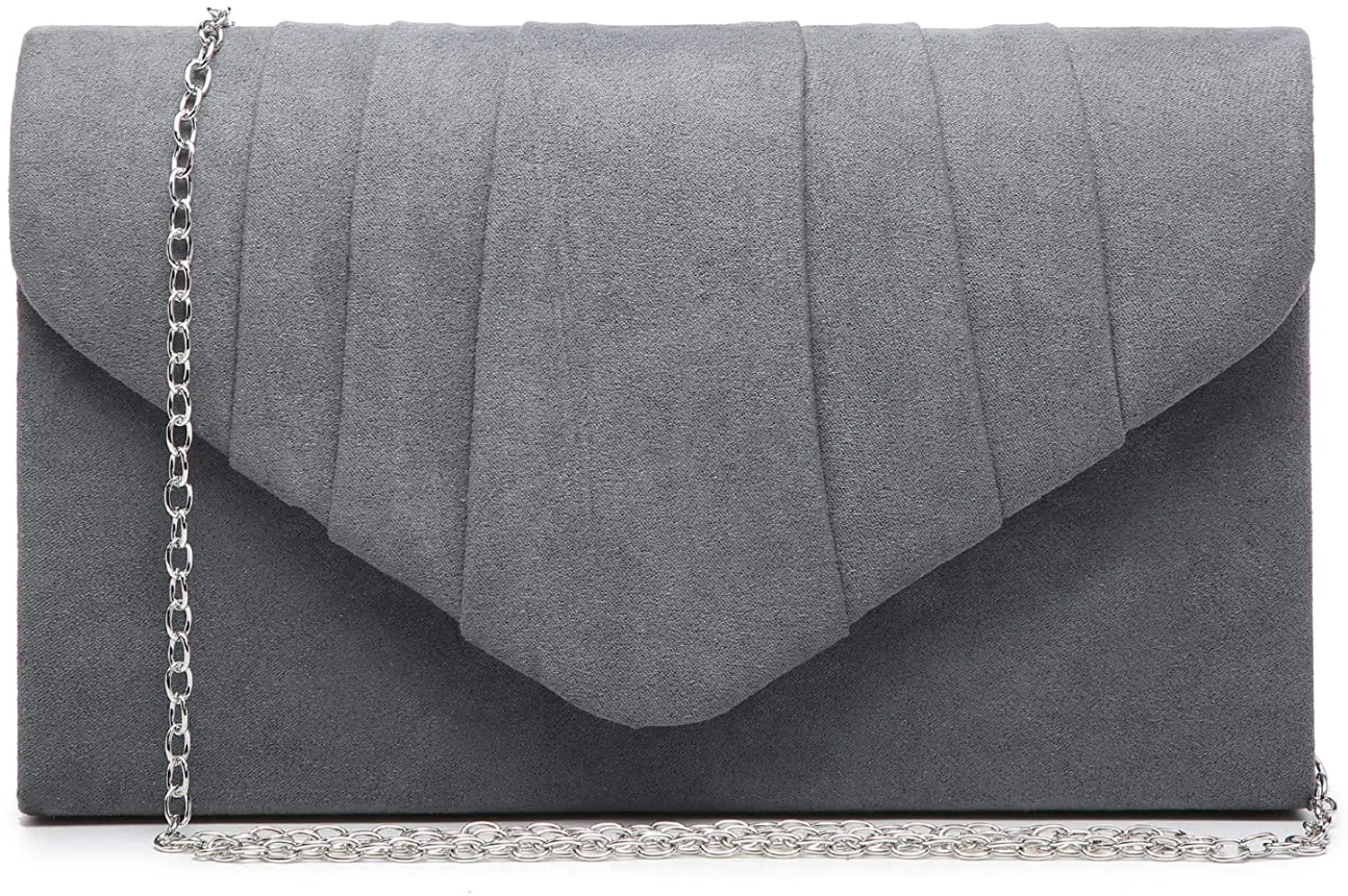 Pleated Red Velvet Envelope Clutch Handbag Bridal Purse