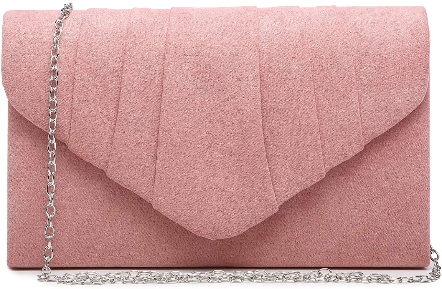 Pleated Red Velvet Envelope Clutch Handbag Bridal Purse