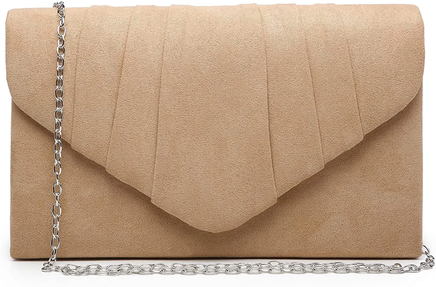 Pleated Red Velvet Envelope Clutch Handbag Bridal Purse