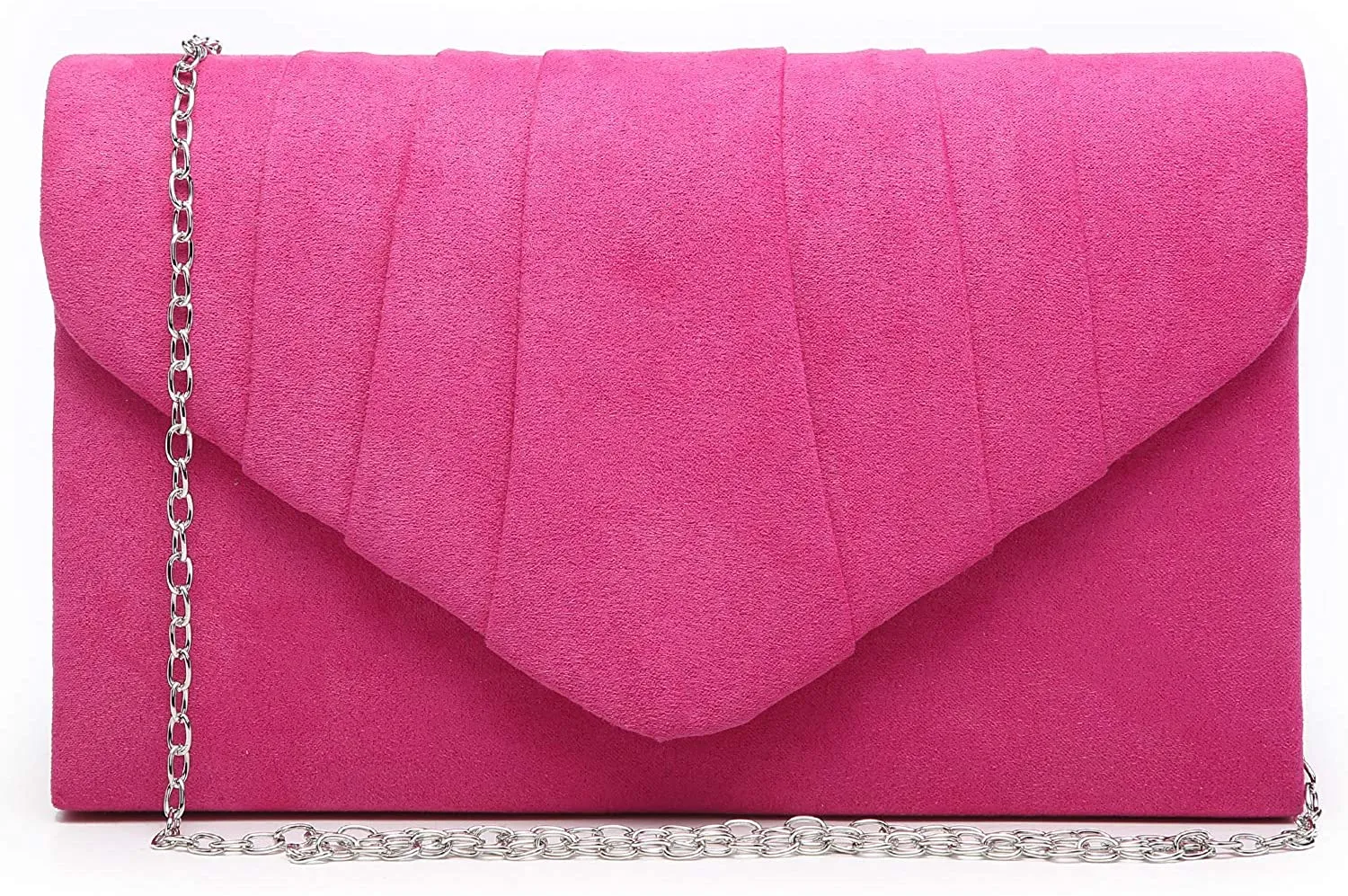 Pleated Red Velvet Envelope Clutch Handbag Bridal Purse