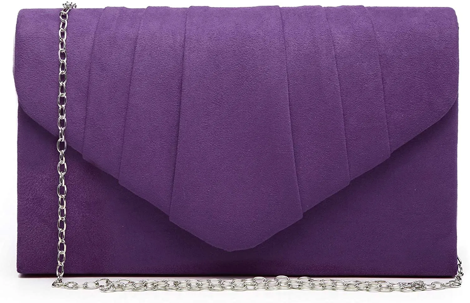 Pleated Red Velvet Envelope Clutch Handbag Bridal Purse