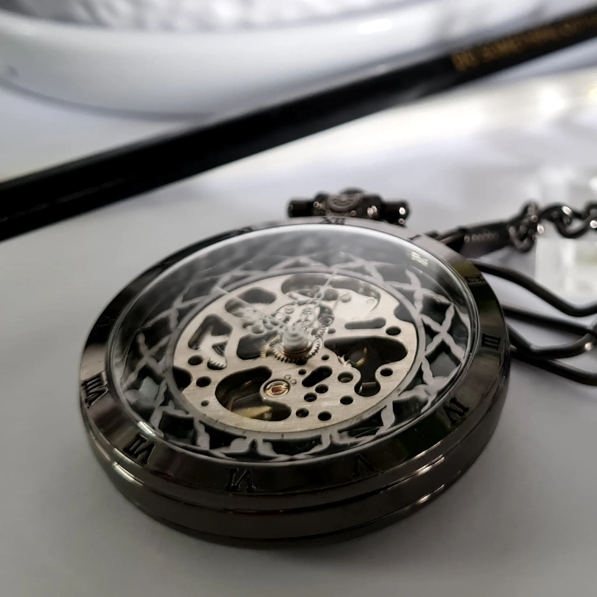 Pocket Watch Black Mechanical TW100