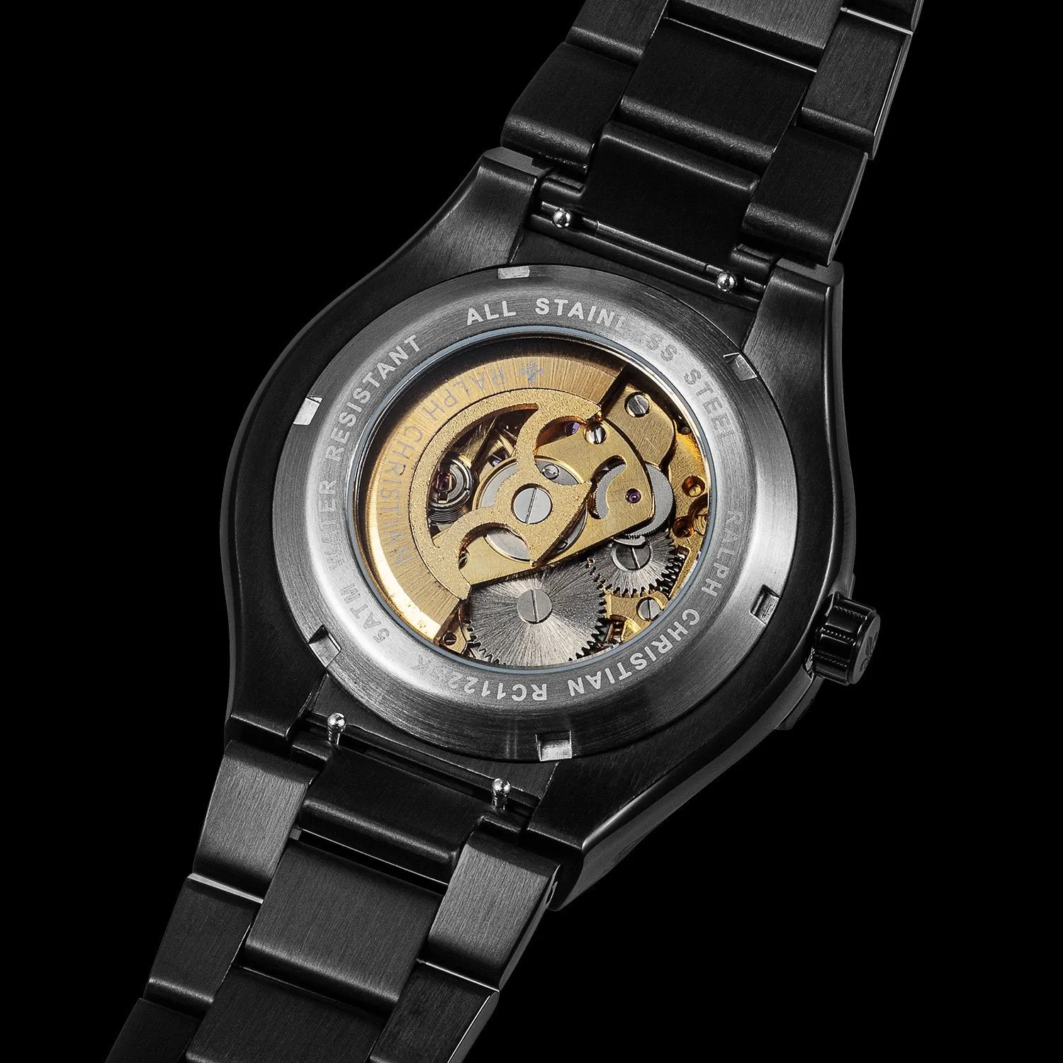 Prague Skeleton Automatic Deluxe - Black   Black Link Strap