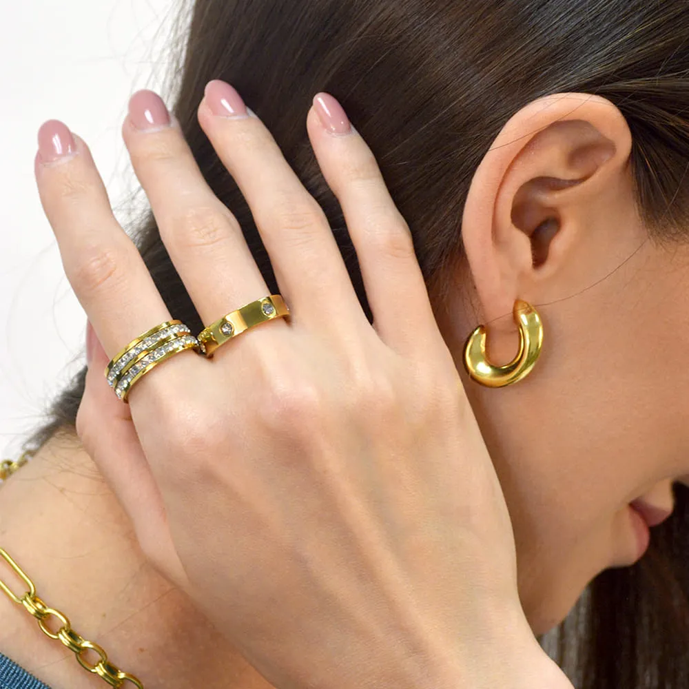 Precious Gold Stud Earrings
