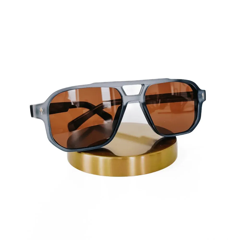 Pretty Simple Maverick Matte Double Bridge Aviator Sunglasses