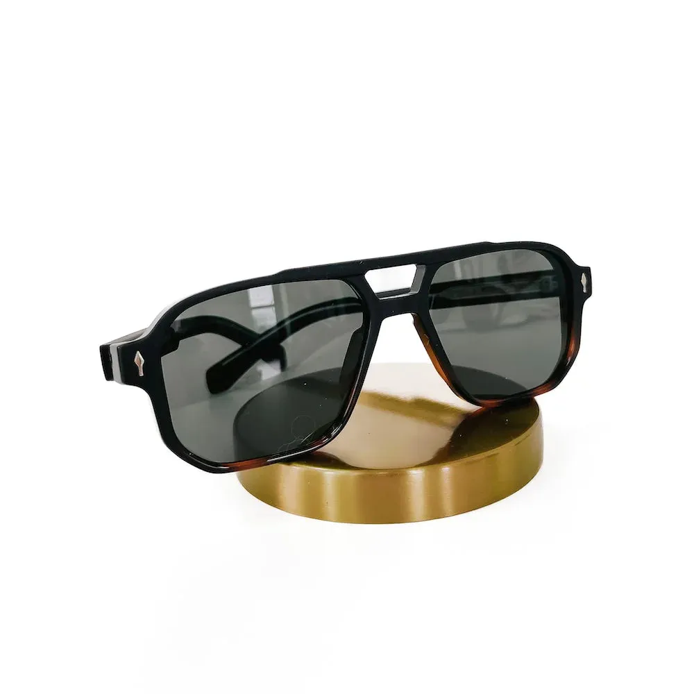 Pretty Simple Maverick Matte Double Bridge Aviator Sunglasses