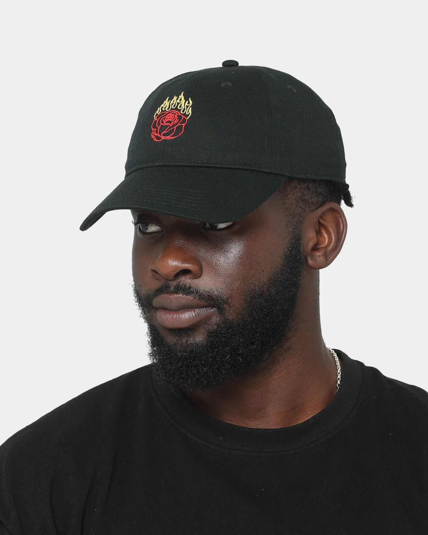 Rats Get Fat Rats Flame Rose Strapback Black