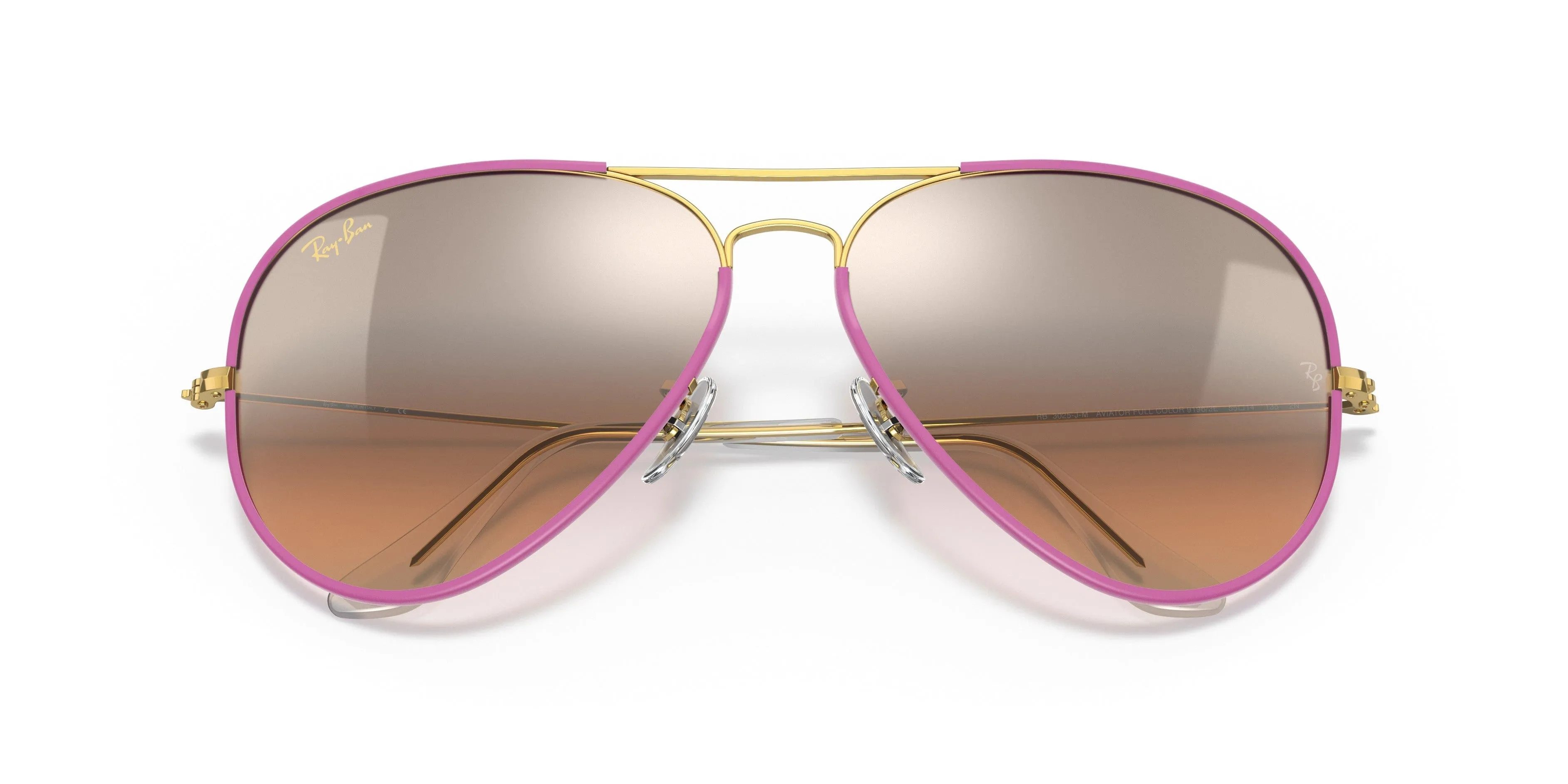 Ray-Ban Aviator – Gold Frame with Pink Accents and Gradient Brown Sunglasses