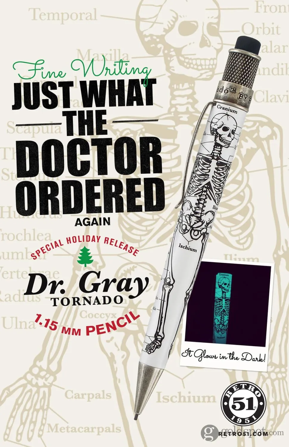 Retro 51 Tornado Dr. Gray Rollerball Pen & 1.15mm Mechanical Pencil Set