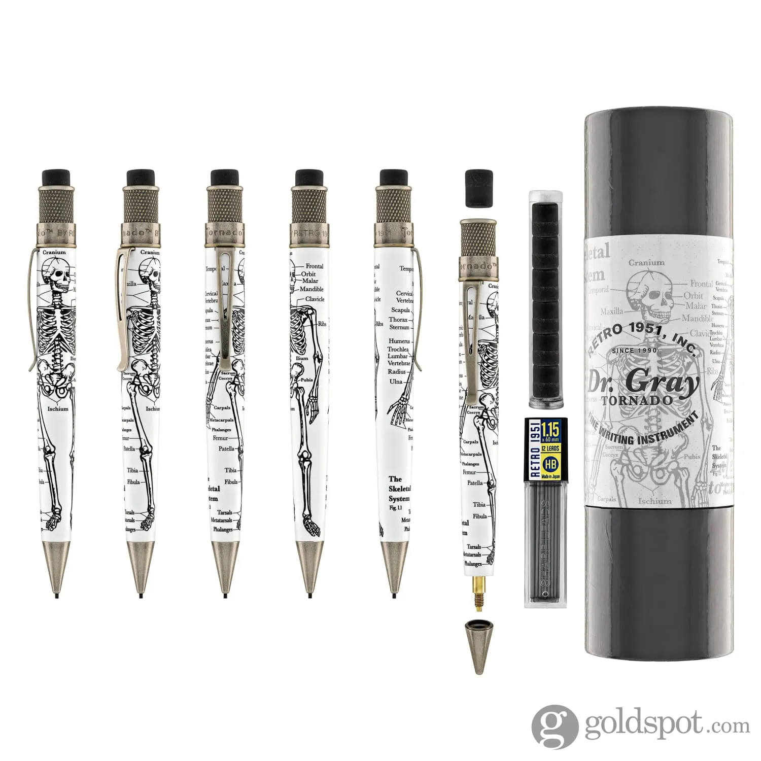 Retro 51 Tornado Dr. Gray Rollerball Pen & 1.15mm Mechanical Pencil Set