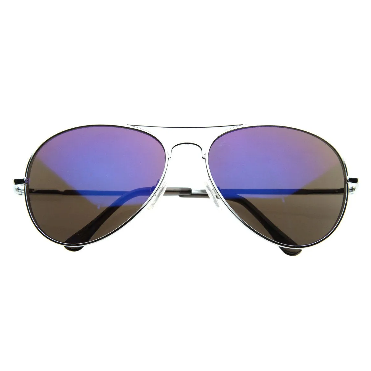Retro Flash Color Mirrored Lens Metal Aviator Sunglasses 1485