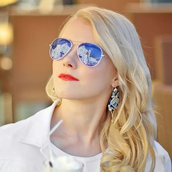 Retro Metal Color Tinted Lens Aviator Sunglasses 8405 59mm