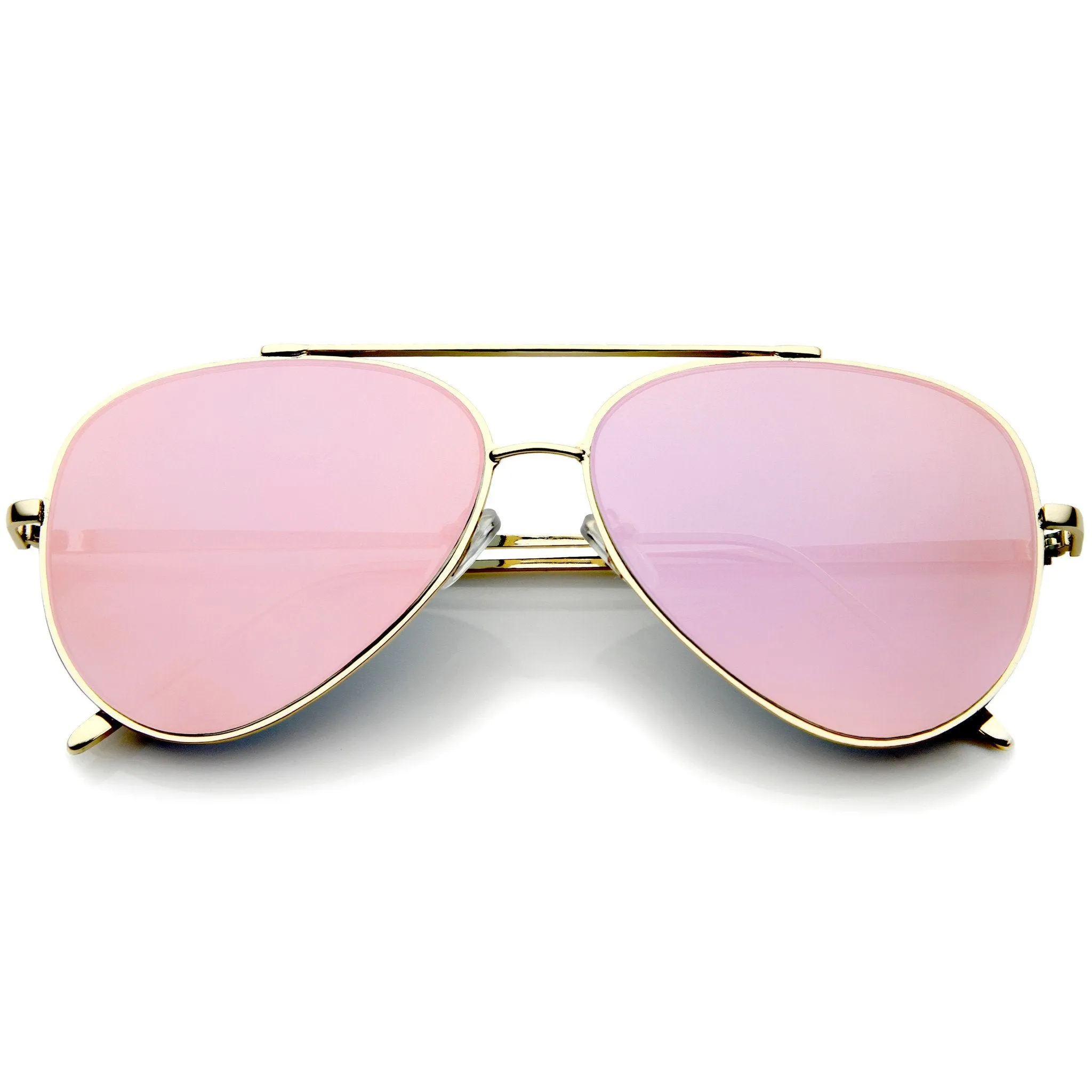 Retro Modern Mirrored Flat Lens Metal Aviator Sunglasses