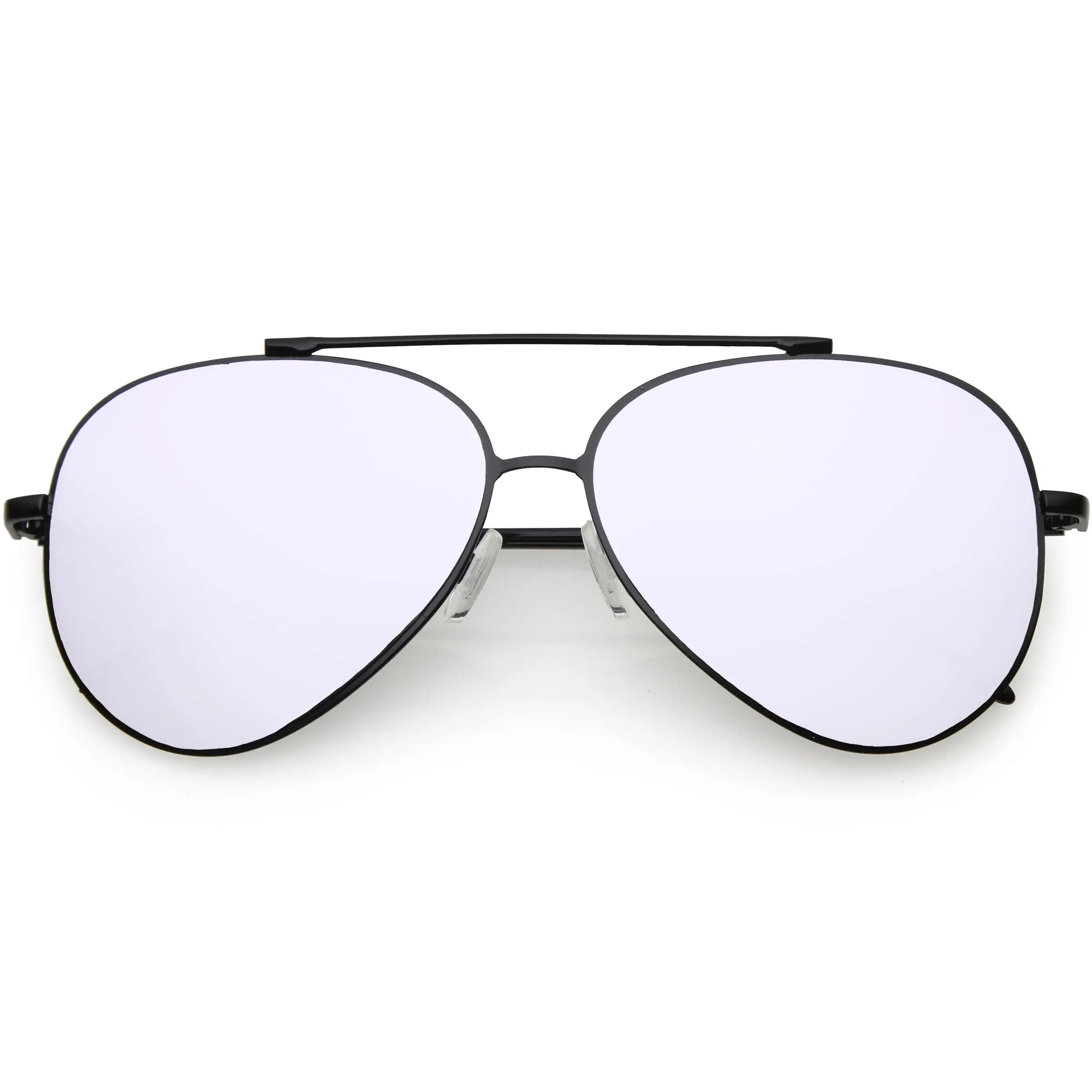 Retro Modern Mirrored Flat Lens Metal Aviator Sunglasses