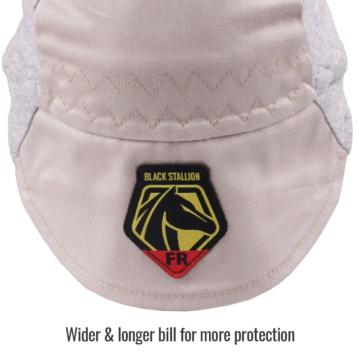 Revco AH1630-GS Gray/Stone Khaki FR Cotton Welding Cap w/ Hidden Bill Extension (1 Cap)