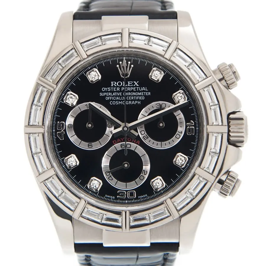 Rolex Cosmograph Daytona Chronograph Diamond Black Dial Men's Watch 116589BLADL