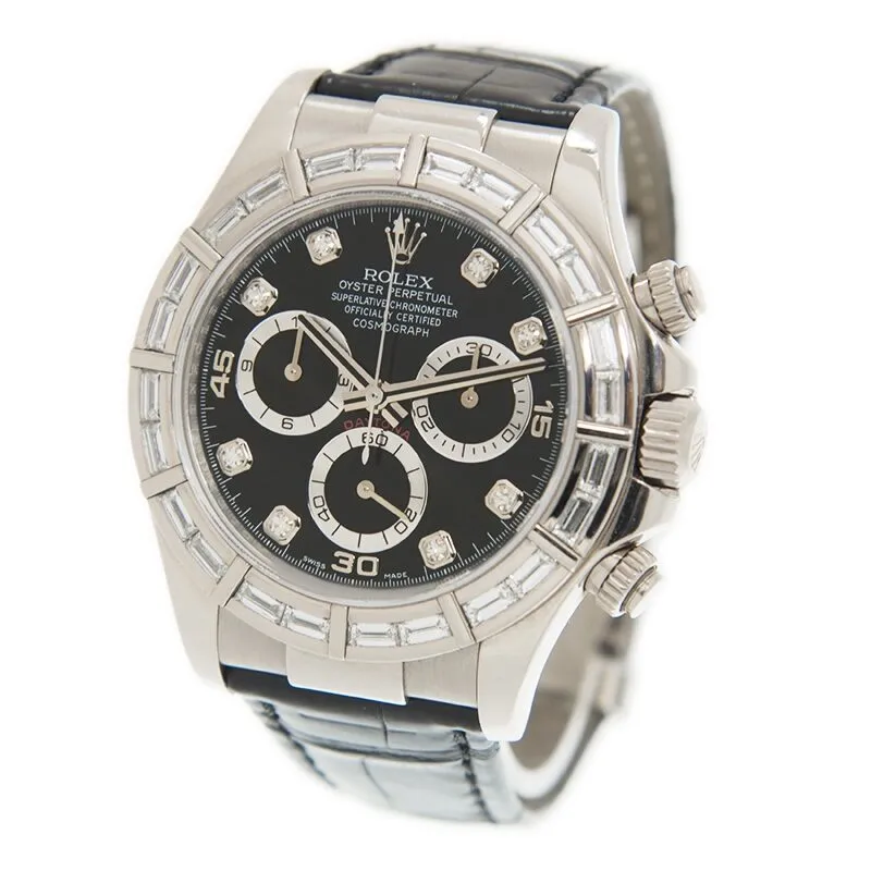 Rolex Cosmograph Daytona Chronograph Diamond Black Dial Men's Watch 116589BLADL