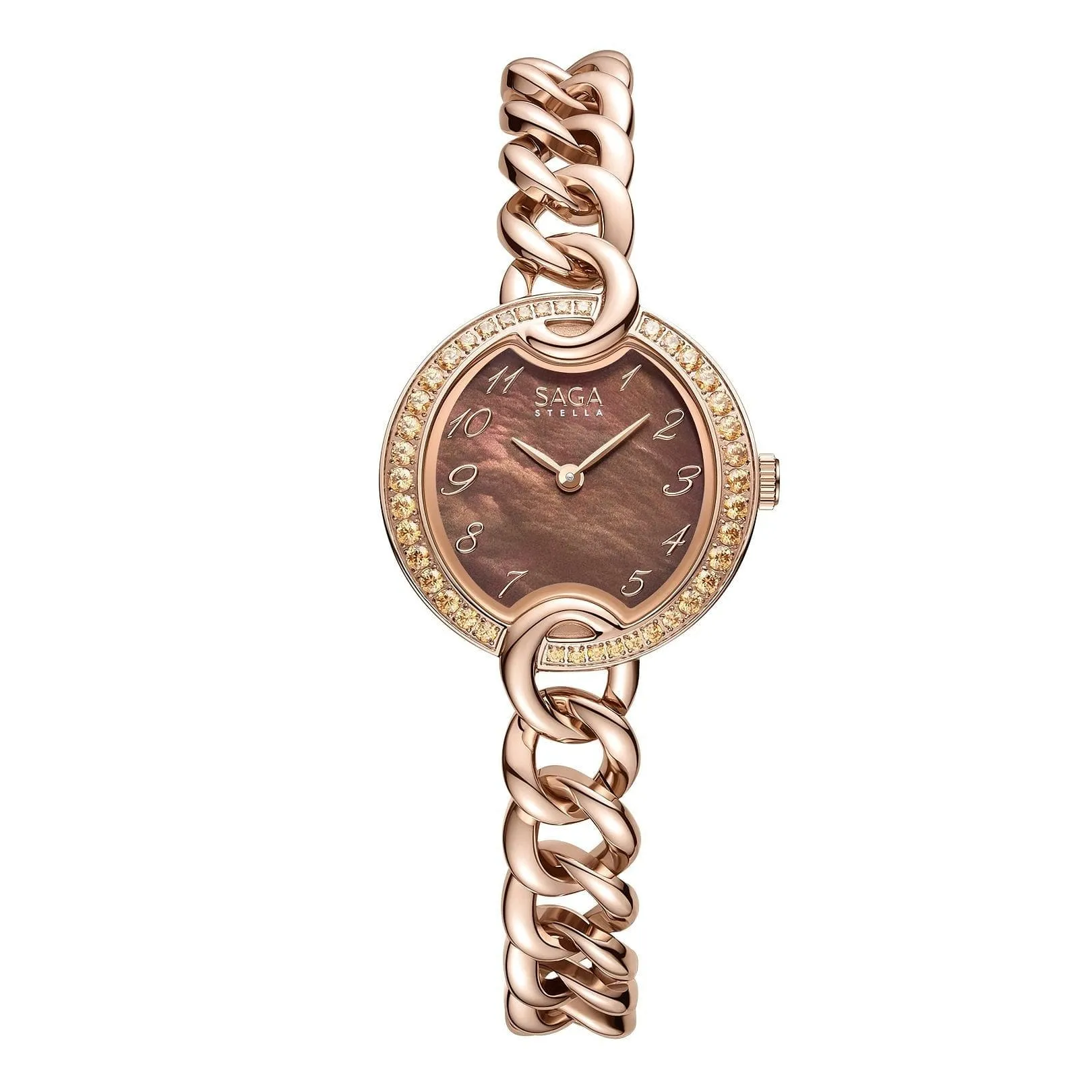 Saga Watches 316L Stainless Steel Brown 30 MM Ronda Swiss Women