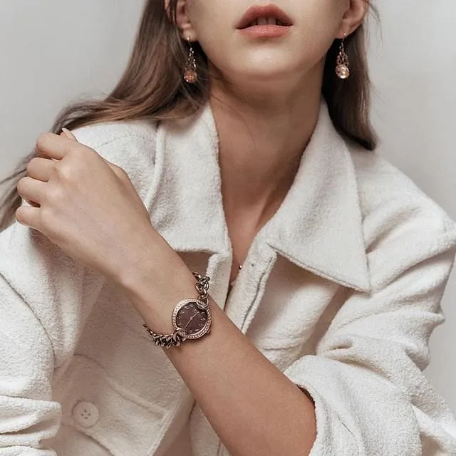 Saga Watches 316L Stainless Steel Brown 30 MM Ronda Swiss Women
