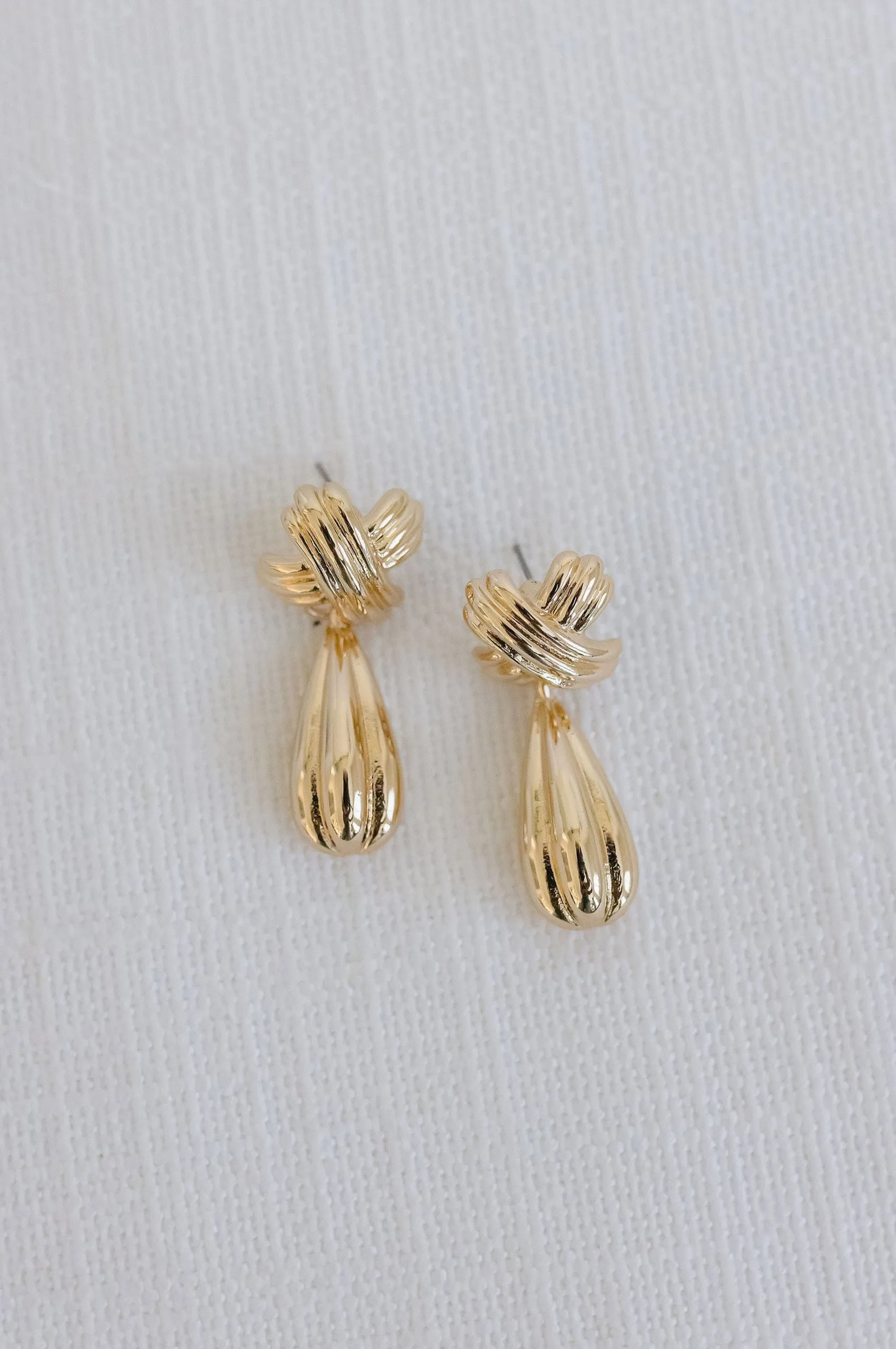 Serena Multi Layered Drop Earrings Gold
