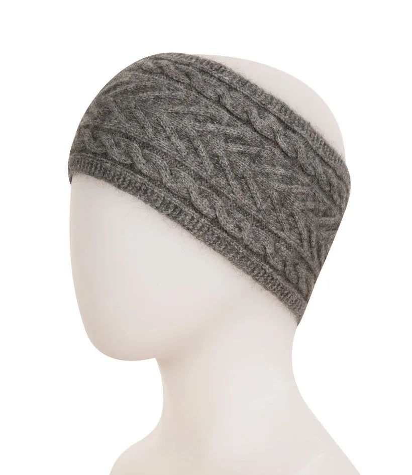 Silver Grey Cable Knit Headband - NX725