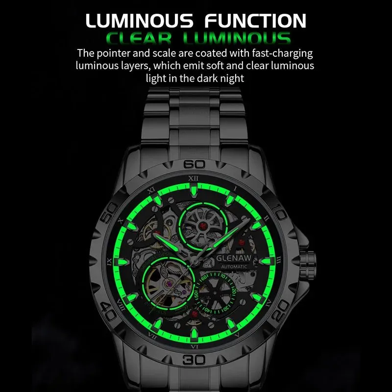 Skeleton Mens Watch Luxury Automatic Mechanical Watches