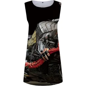 Skull Dress Women Motorcycle Party Skeleton Sundress Metal 3d Print Mechanical Beach Womens Clothing Tassel