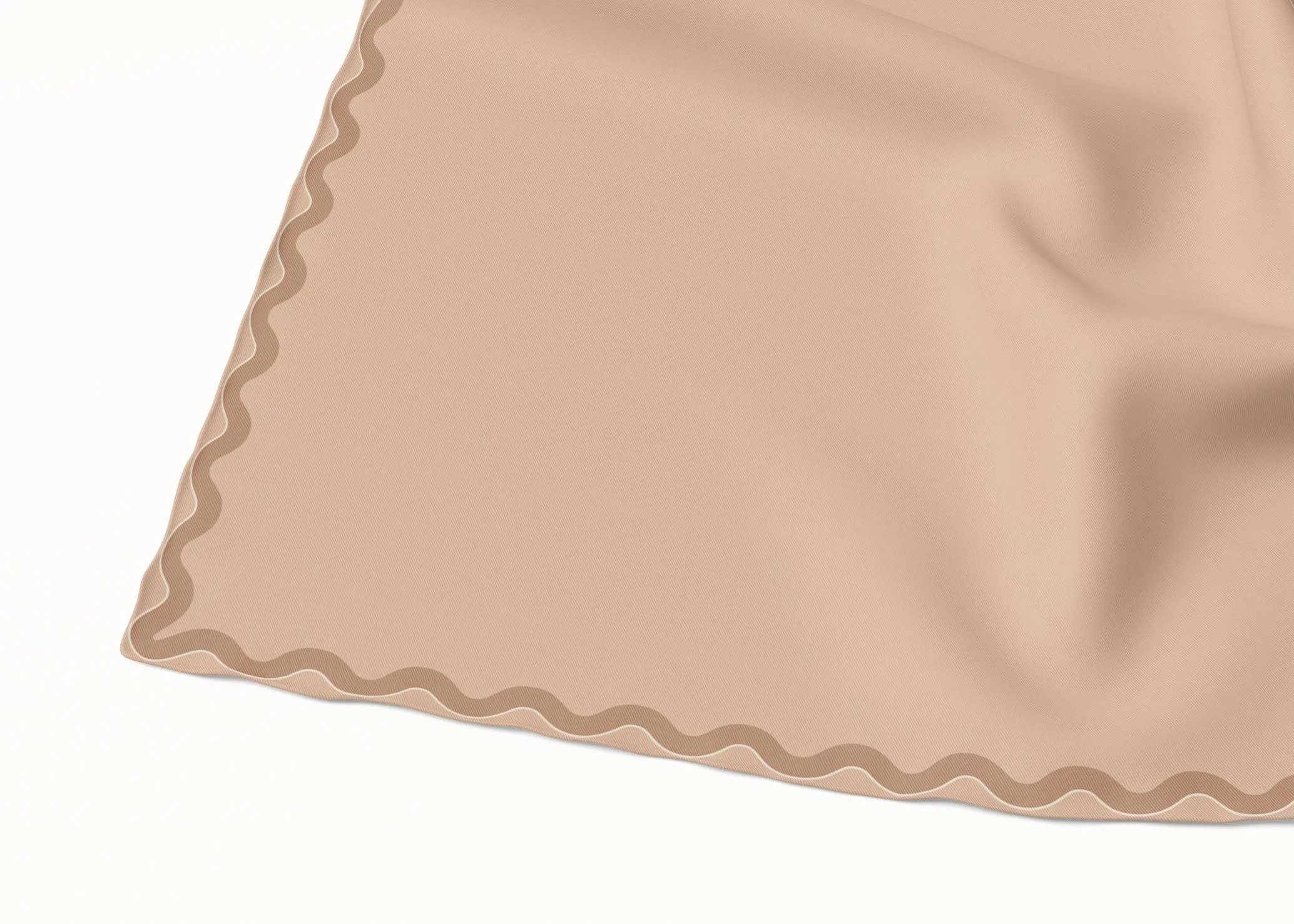 Sophie Peach Puff Silk Scarf - 89x89cm