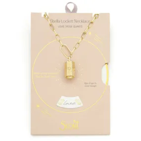 Stella Locket Necklace - Love/Rose Quartz/Gold