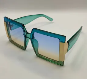 TIFFANY | Blue Green Gradient | Gold Metal