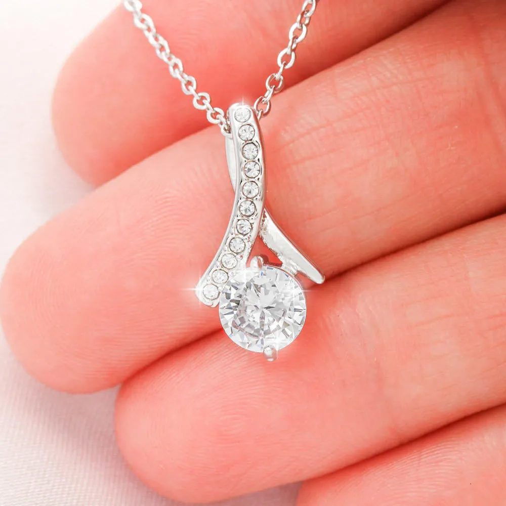 To My Gorgeous Wife Gift - Alluring Beauty Necklace Chain with Message Card, Sentimental Mother's Day Gift, Wife Birthday Surprise Present