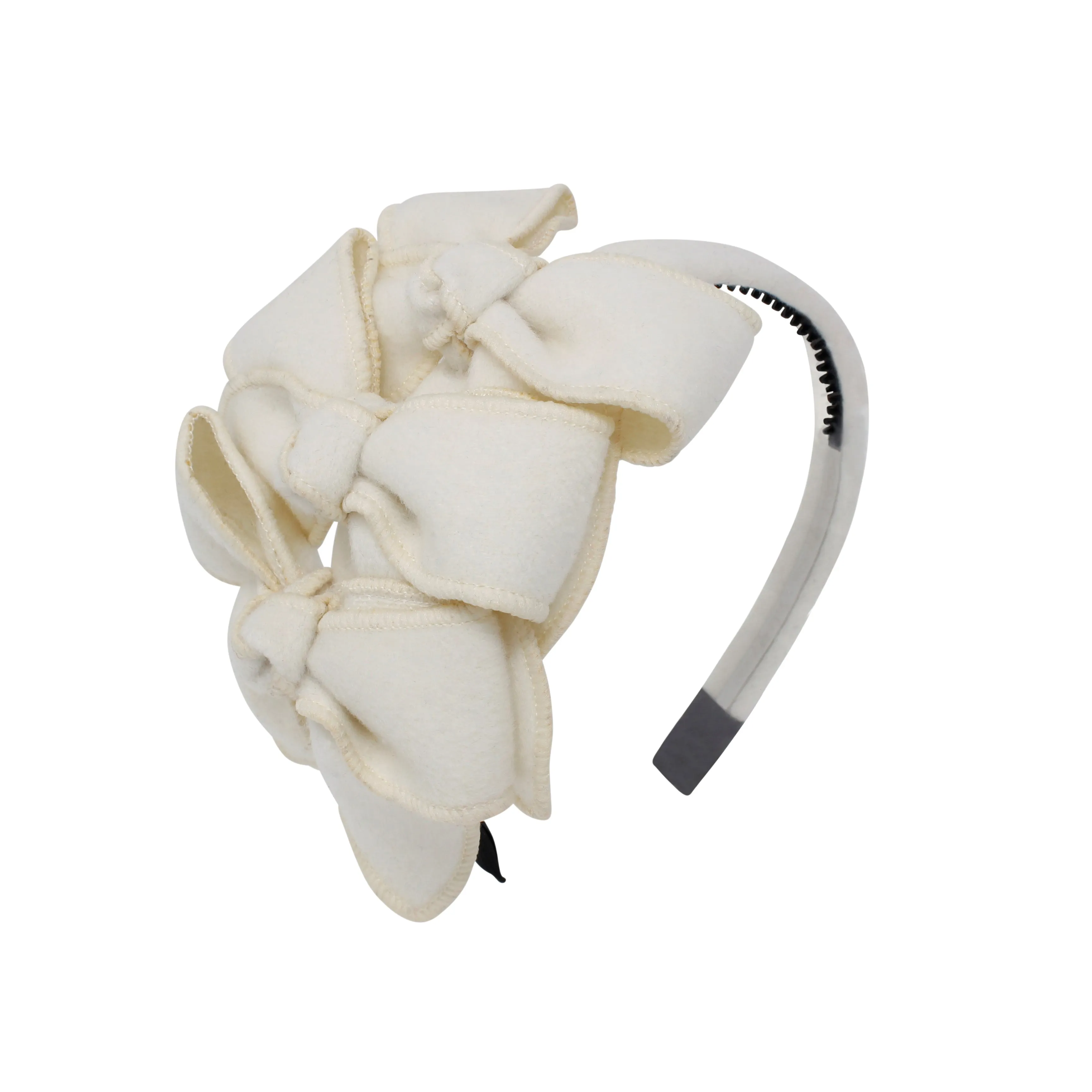 Triple Wool Bow Headband