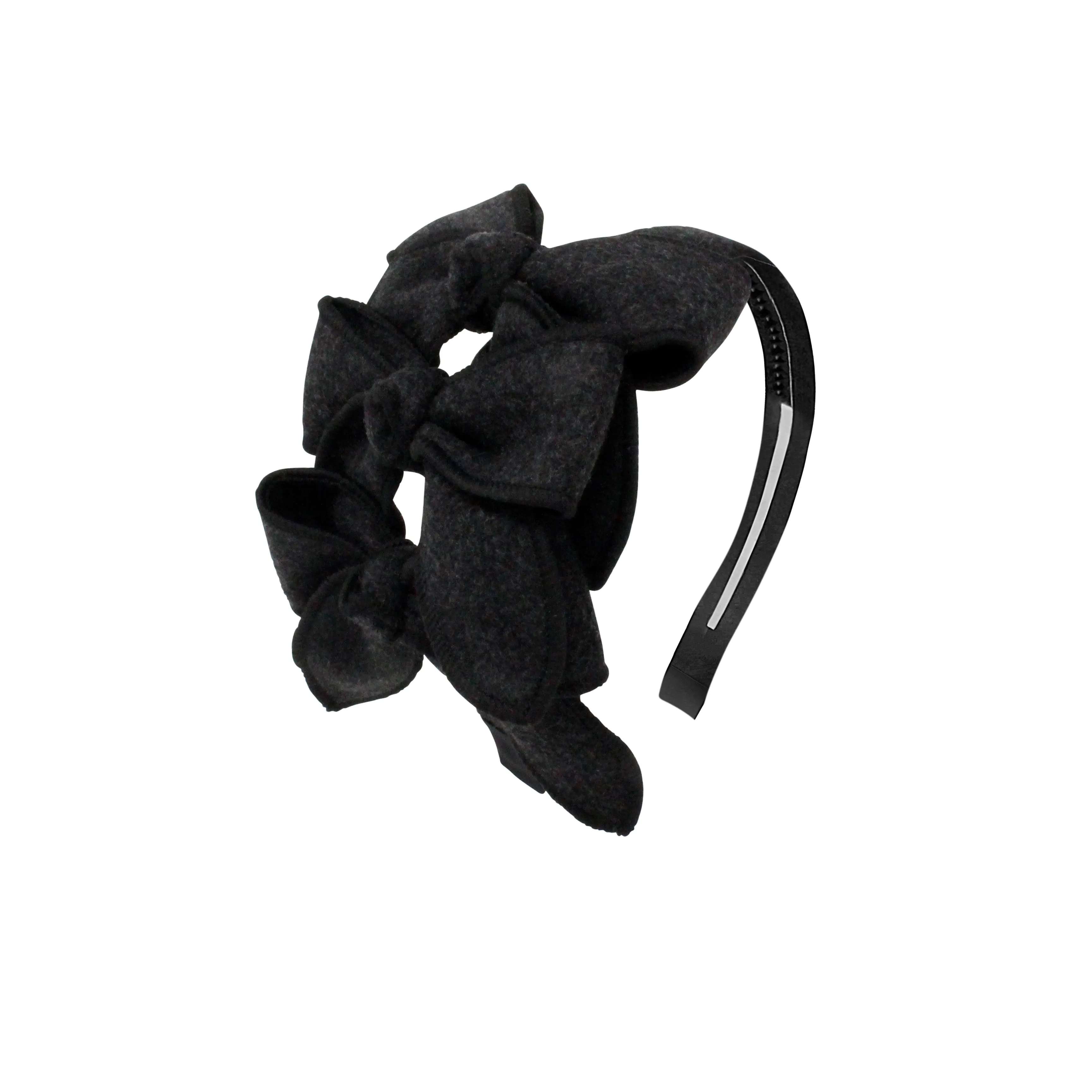 Triple Wool Bow Headband