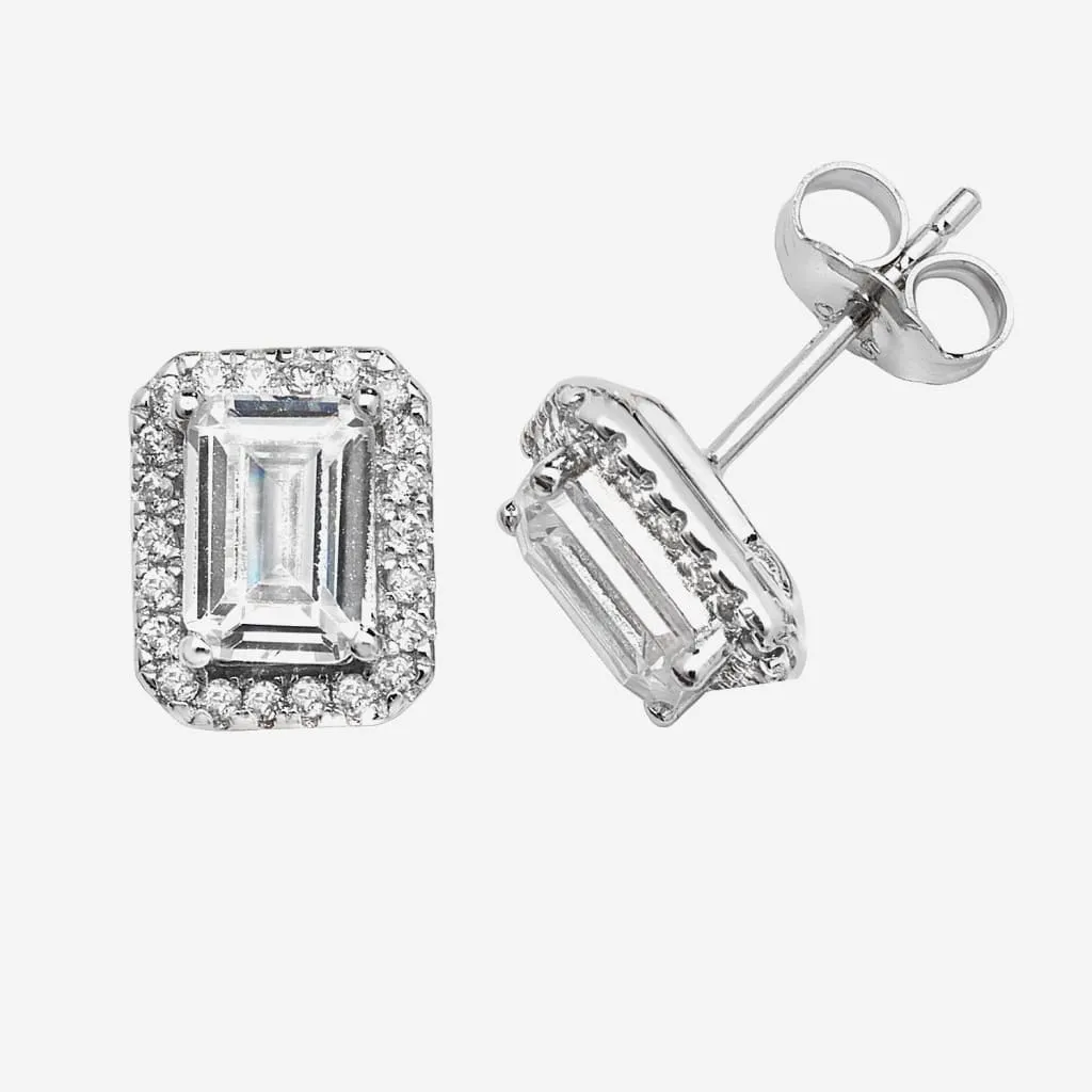 True Elegance Earrings - Emerald Cut | Sterling Silver