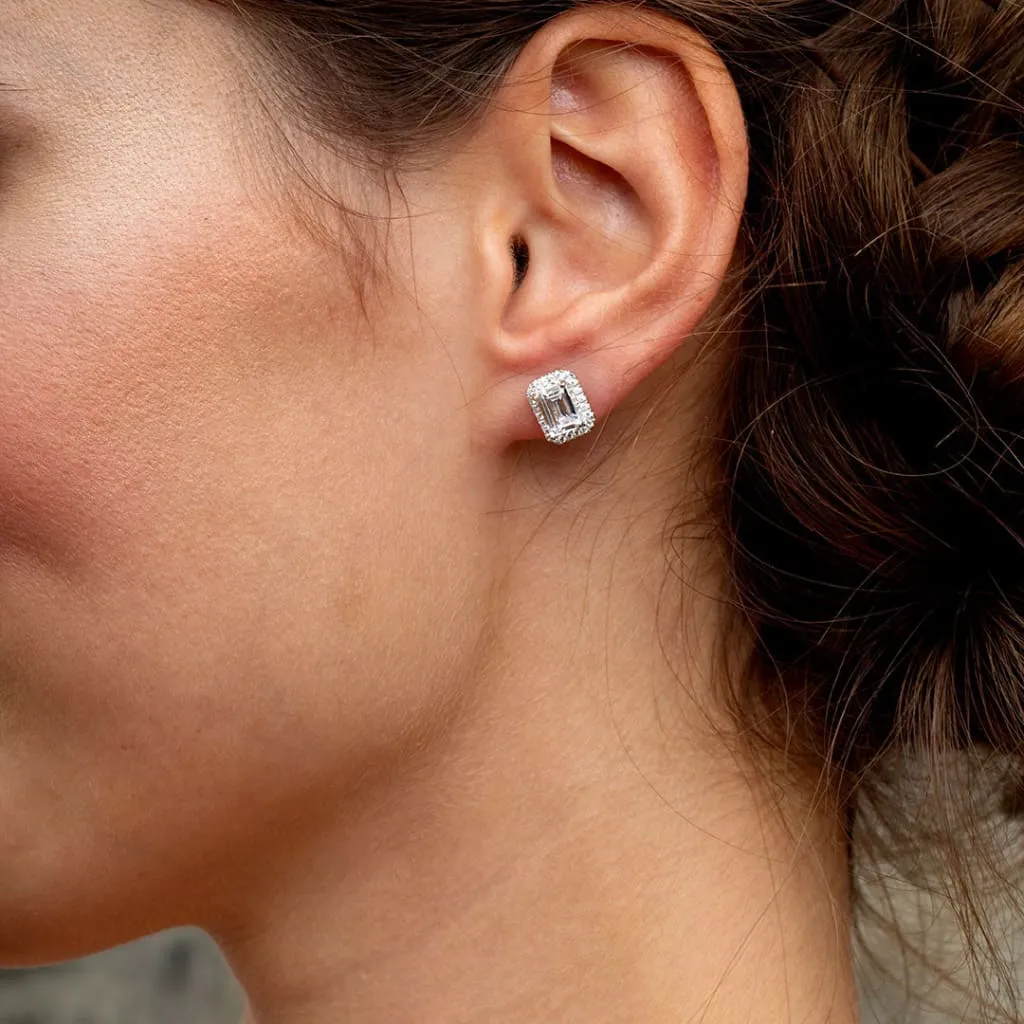 True Elegance Earrings - Emerald Cut | Sterling Silver