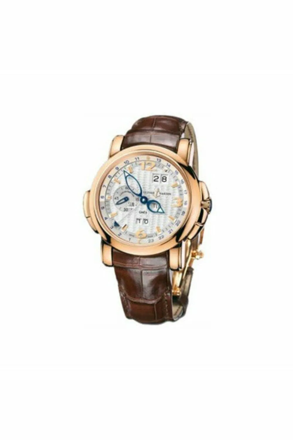 ulysse nardin gmt 18kt rosegold 42mm men's watch