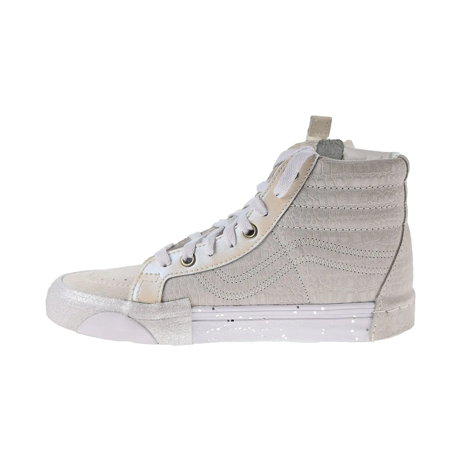 Vans Glitter Mix SK8-Hi Reissue Cap Men's Shoes Blanc De Blanc-True White